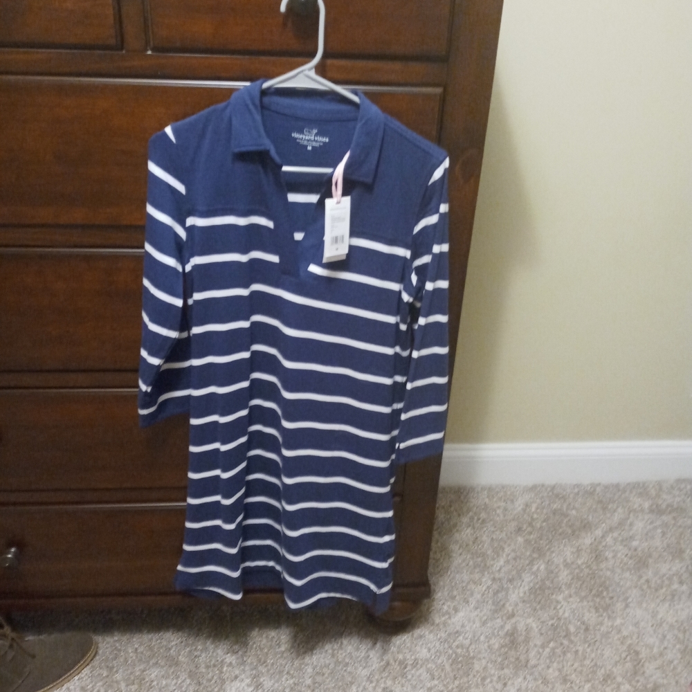 Vineyard Vines Blue and White striped Dress new with tags